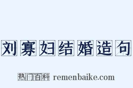刘寡妇结婚造句是什么意思的图片
